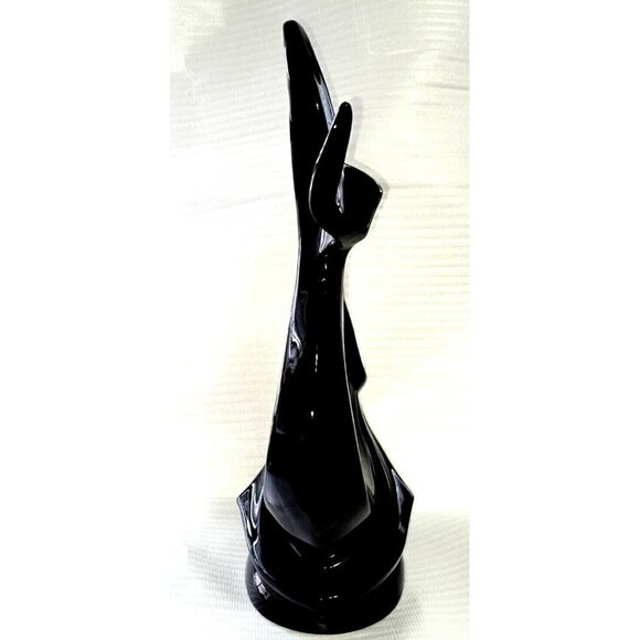Haeger Ebony Black Ceramic 19" Flying Fish Vintage Art Pottery Sculpture - Picture 2 of 9
